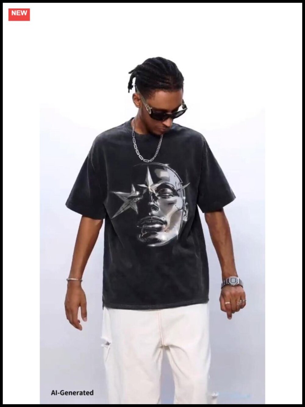 Unisex Graphic Tee Cotton Y2k Oversized Vintage Short Sleeve Tshirt - Picture 6 of 6
